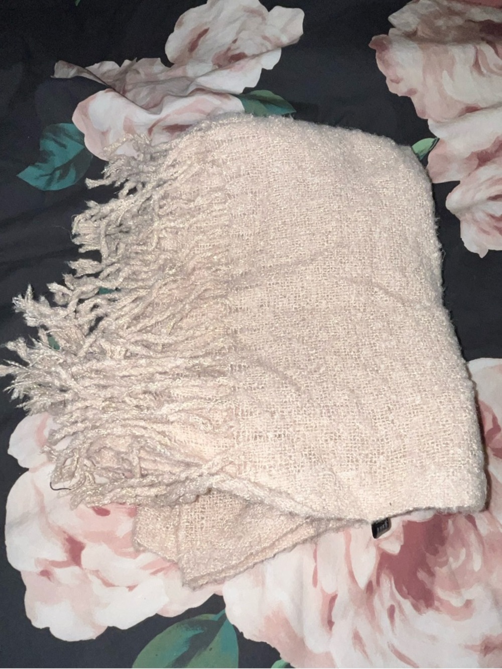 Built's Knits ~ Star Dust~ Scarf  ~pink with hint of gold sparkle